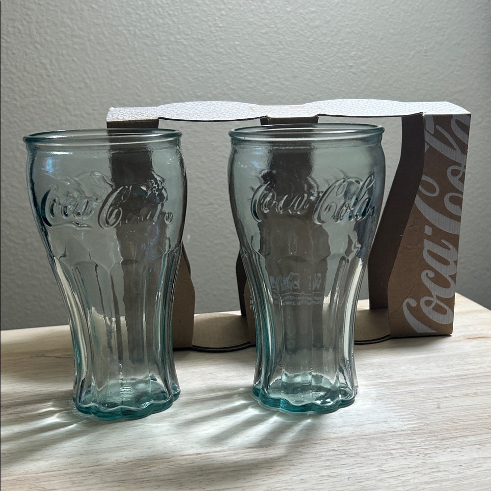 12 oz Coca-Cola Green Tint Glasses Set of 2 
New in original Box